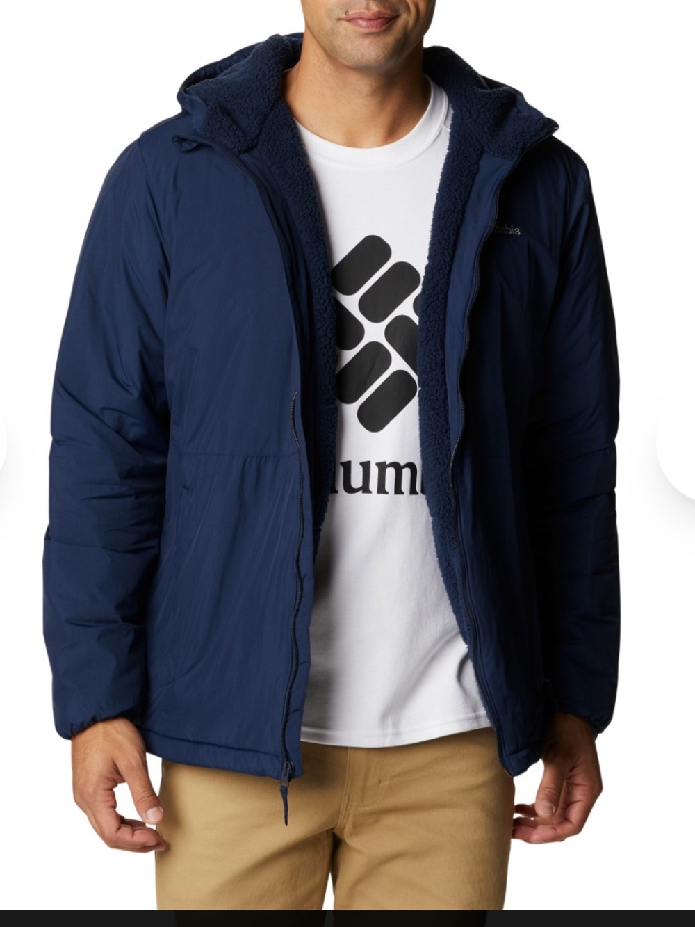 Columbia Men's Navy Hooded Puffer Jacket